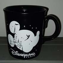 Disneyland Paris Mickey Mouse Silhouette Tinker Bell Castle Black Cup Mug - £10.23 GBP