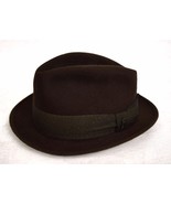 Stetson Fedora Royal Delux Hat Brown Green Band Key Size 7 Vintage - $135.40 CAD