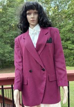 Vintage Fashion Attitudes Pink Fuchsia  Jacket Size Medium Button Coat C... - $19.80