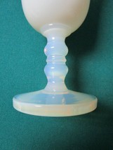 Vintage Mid Century French Sevres Opalescent 6 &quot; Wine Glass Vaseline - £98.92 GBP