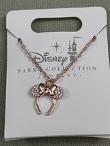 Disney Parks Minnie Mouse Ears Headband Cubic Zirconia Necklace NEW image 5