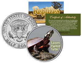 EASTERN PAINTED TURTLE *Collectible Reptiles* JFK Half Dollar US Coloriz... - £9.61 GBP