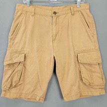 Royal Class Mens Shorts Size M Cargo Utility Khaki Tan Cotton Pockets Fl... - £8.42 GBP