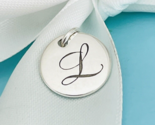 Tiffany &amp; Co Letter L Notes Alphabet Initial Charm Disc Round Pendant or... - £134.45 GBP