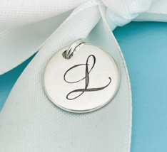 Tiffany &amp; Co Letter L Notes Alphabet Initial Charm Disc Round Pendant or... - £135.57 GBP