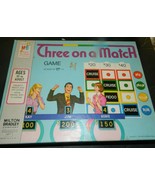 Three on a Match Board 1972 Vintage MB Game  - $14.00