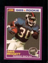 1989 Score Supplemental #428 Dave Meggett Nmmt (Rc) Ny Giants - £2.71 GBP
