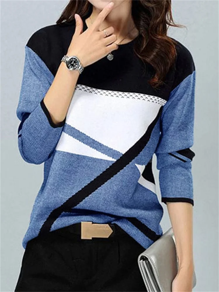 Sporting Color Contrast Women T Shirt Fashion Aesthetic Design Spring Autumn New - £28.84 GBP
