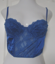 BDG Urban Outfitters Modern Lace Corset Crop Top Size Large  Dark Blue - £22.49 GBP