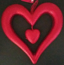 Valentine&#39;s Glitter Heart Wall Hangers 9.3”x9.3”, Select Single or Double - £2.40 GBP