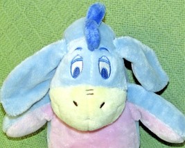 Disney Baby Eeyore Plush Rattle Pastel Crinkle Ears Stuffed Animal 12&quot; Crib Toy - £9.05 GBP