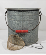 Vtg Mit-shel Better Bilt Galvanized Large Minnow Bait Bucket With Origin... - $1,005.64 MXN