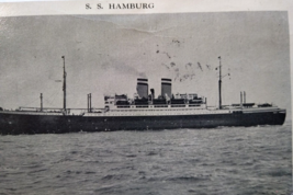 Ship Boat Postcard SS Hamburg Steamer  1937 New York Cancel Manhattan Post Card - £21.28 GBP