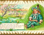 Vtg Postcard 1910s Little Boy Blue Nursery Rhyme Gilded Embossed - $14.80