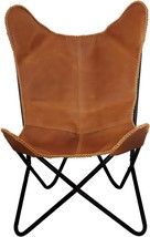 Handmade Buffalo Leather Chair, Butterfly Chair With Folding Iron, Living Room. - £123.84 GBP