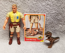 1993 Jurassic Park Robert Muldoon Kenner Action Figure w/ Baby T-Rex &amp; Card - £19.50 GBP