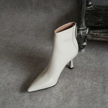 Big Size 42 Cow Leather Pointed Toe High Heels Chic Design Concise Basic Clothin - £116.71 GBP
