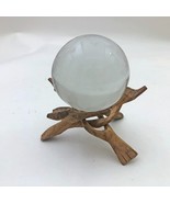 Clear Crystal Glass Ball 3 inch w/Snake Head Carved Stand Vintage - $924.57 MXN