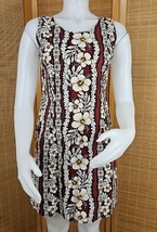 Hawaiian Flavor Tapa Cloth Print Dress Womens S Brown Handmade Sleeveles... - $514.33 MXN