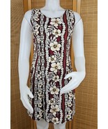 Hawaiian Flavor Tapa Cloth Print Dress Womens S Brown Handmade Sleeveles... - $514.33 MXN