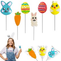 Happy Easter Variety Pack Lollipops Suckers Colorful Easter Eggs Yellow Bunny Ra - £19.50 GBP