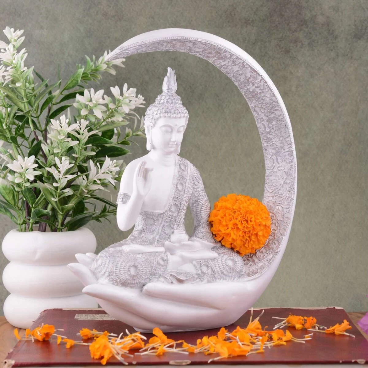 Hand Craft Buddha Statue Showpiece Gift Item Polystone Home Decor Decoration - £75.18 GBP