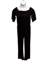 GB Gianni Bini Jumpsuit Womens Size Small Black Velvet Straight Leg  - $19.80