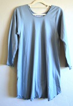Simple Pleasures Cotton Long Sleeve Short Gown - Small - Celebration Blue - $82.00