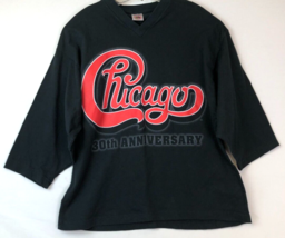 $10 Vintage Chicago 30th Anniversary Rock Jazz Music Black Cropped Sweatshirt M - £9.64 GBP