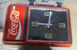 1960s Vintage enjoy coca cola Bottle Soda Hanging Wall Clock Sign POP - £295.04 GBP