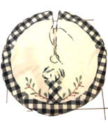 Reindeer Checkered with Holly 48&quot; Fabric Christmas Tree Skirt - $14.85