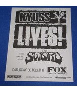 KYUSS Lives! Soundgarden Concert Promo Card Los Angeles Forum 2011 Fox T... - $379.94 MXN