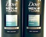 2 Dove 400 mL Men Care Hydrating Clean Comfort Micromoisture Body &amp; Face... - $22.99