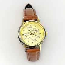 State of Texas Watch Womens Gold Tone Rhinestone Dial Leather Band Needs... - $19.52