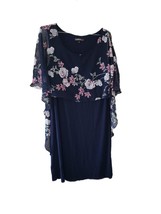 Glamour Nights Navy Blue Floral Midi Dress - £15.13 GBP