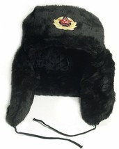 Autentico Russo Militare Kgb Ushanka Cappello Con / Soviet Red Army Badge - $30.16+