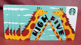 Starbucks, 2018 HIGH FIVE Giraffes Recyclable Gift Card New with Tags - $95.12 MXN