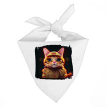Fireman Design Pet Bandana - Cat Design Dog Bandana - Cute Print Pet Scarf (L) - £13.48 GBP