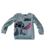 Disney Stitch Pullover Sweatshirt Fuzzy Sleeves Blue Crew Neck Top Size 3T - $352.94 MXN
