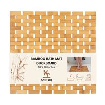 EVIDECO French Home Goods Square Natural Bamboo Bathroom Mat - Non Slip Bath Mat - £31.23 GBP+