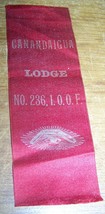 c1940 Vintage Canandaigua Ny Ioof Odd Fellows Lodge No 236 Ribbon - £13.17 GBP