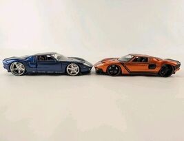 (Lot of 2) Jada Toys Bigtime Muscle 2005 Ford GT 1/24 Orange &amp; Blue  - $39.90