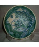 Rare AD ANDERSEN DESIGN Art Pottery 7” FISH BOWL Blue Green Boothbay Maine - £23.34 GBP