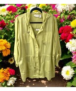 CHICO&#39;S Lightweight Drawstring Utility Jacket w/Tank Top~Size 2 lime Cha... - $41.63 CAD