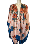 Nordstrom Pink and Blue Floral Shawl One Size - $26.05 CAD