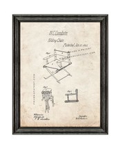 Folding Chair Patent Print Old Look with Black Wood Frame - £19.57 GBP+