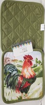 Set Of 2 Same Printed Jumbo Pot Holders (7&quot;x8&quot;) Red Headed Rooster, Am - £7.15 GBP
