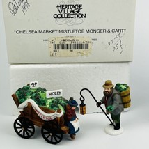 Dept 56 Dickens Village Series Chelsea Market Mistletoe Monger &amp; Cart in box NIB - £19.40 GBP