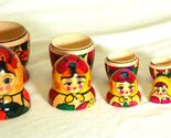 Wooden Russian Nesting Stacking Matryoshka Dolls Hand Painted 5 Dolls - $21.77