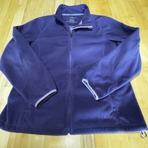 LL Bean Fleece Jacket Zipper Front Polyester Purple Women&#39;s Size Large P... - £17.43 GBP